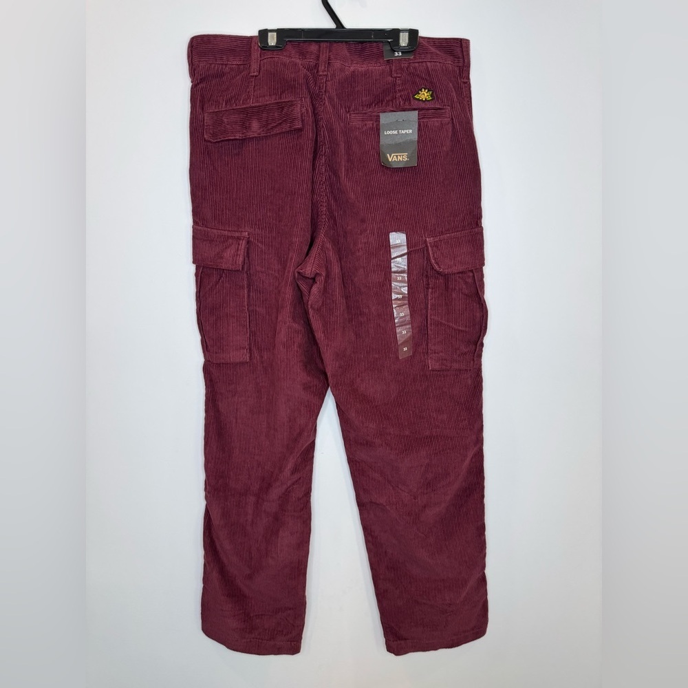 New Vans Burgundy Micro Dazed Cargo corduroy Pants size 33 - Picture 5 of 8